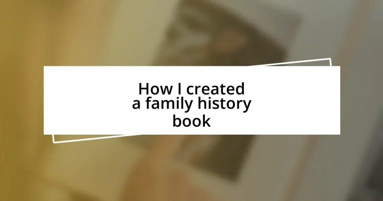 How I created a family history book