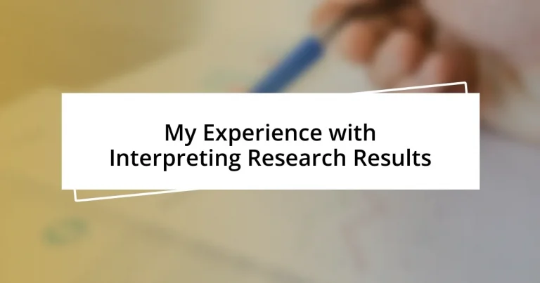 My Experience with Interpreting Research Results