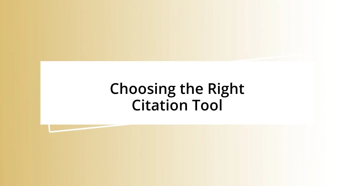 Choosing the Right Citation Tool