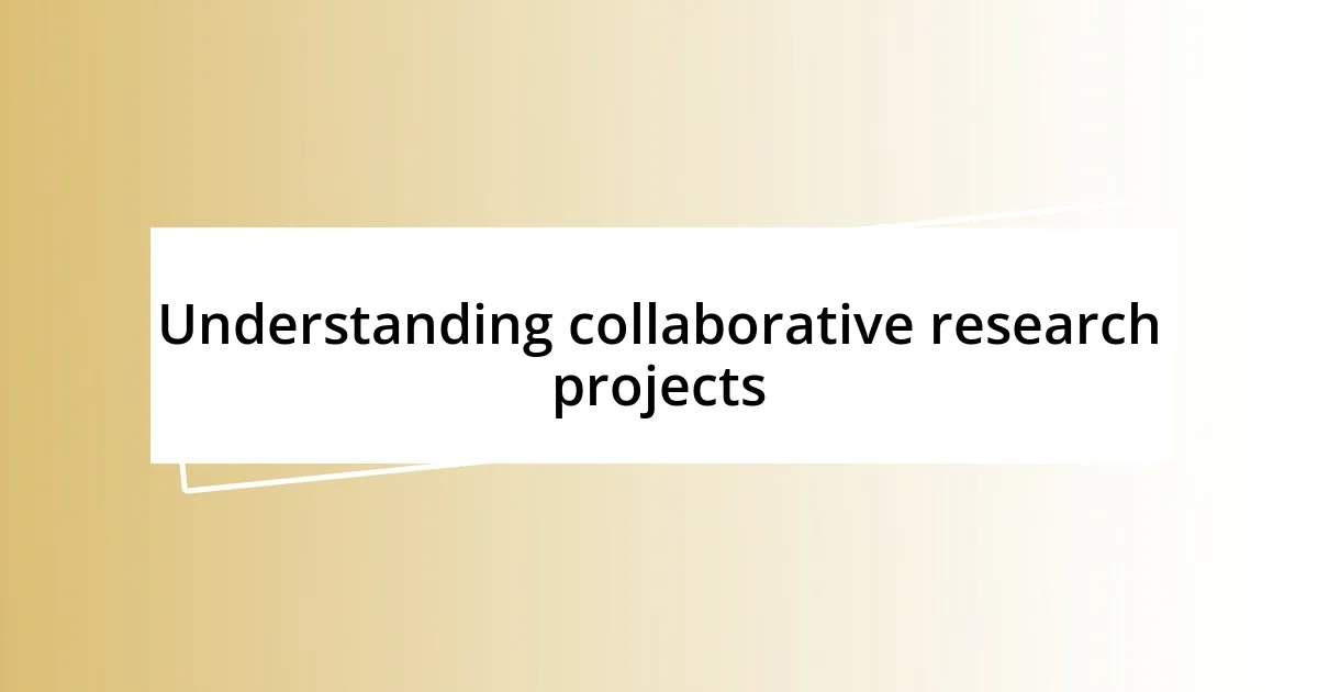 Understanding collaborative research projects