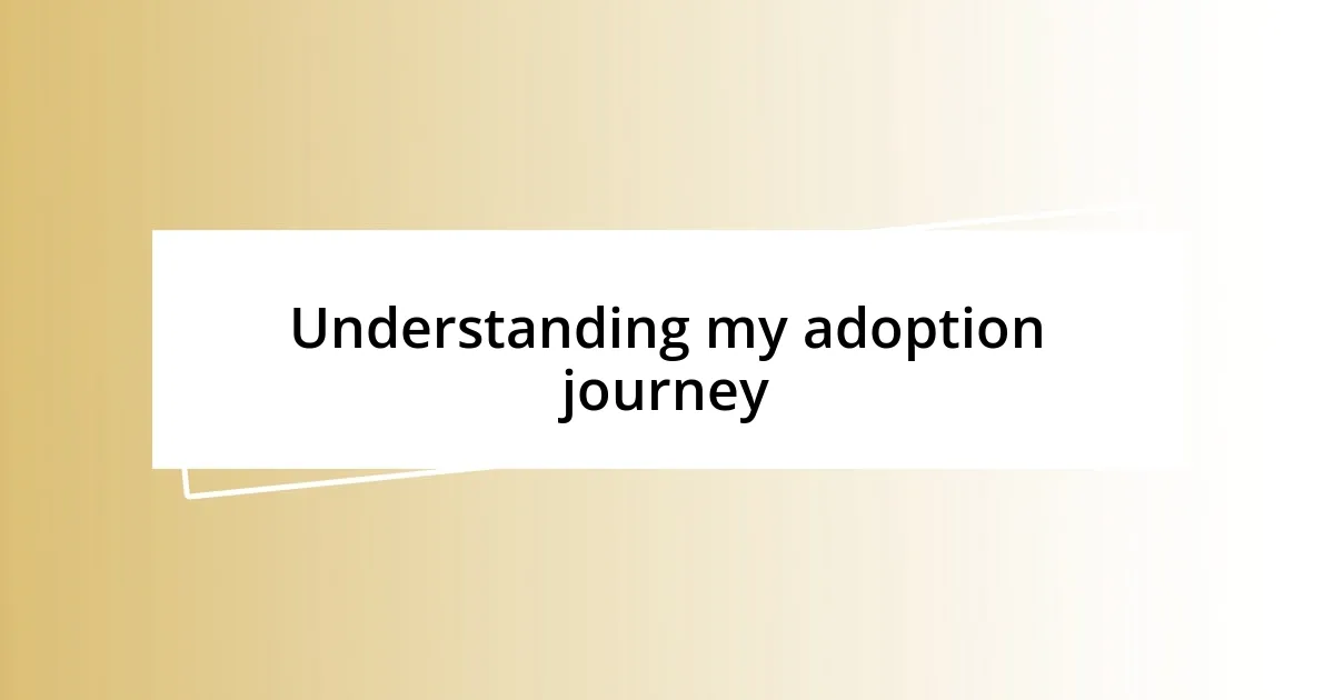 Understanding my adoption journey