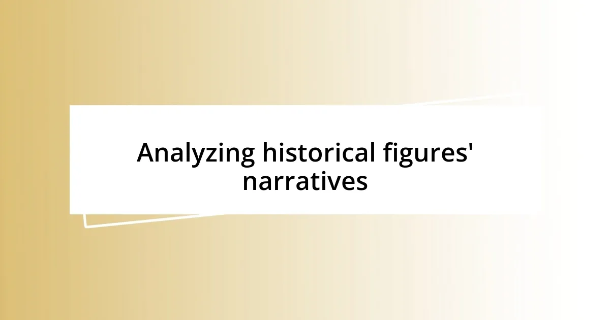 Analyzing historical figures